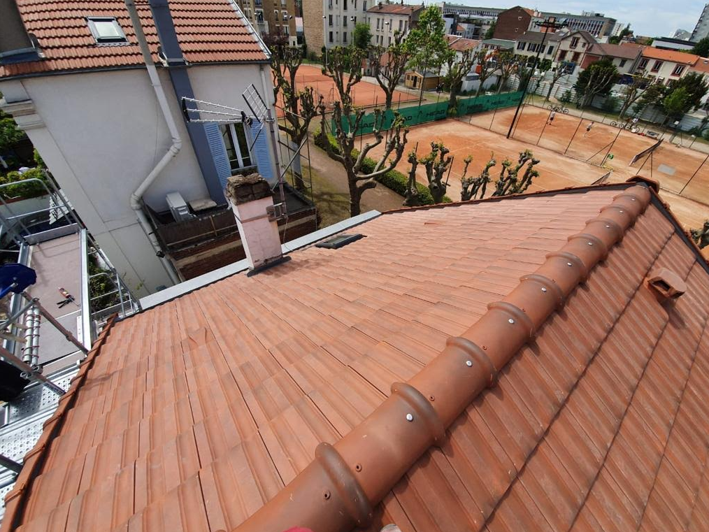 Toiture vue du dessus.