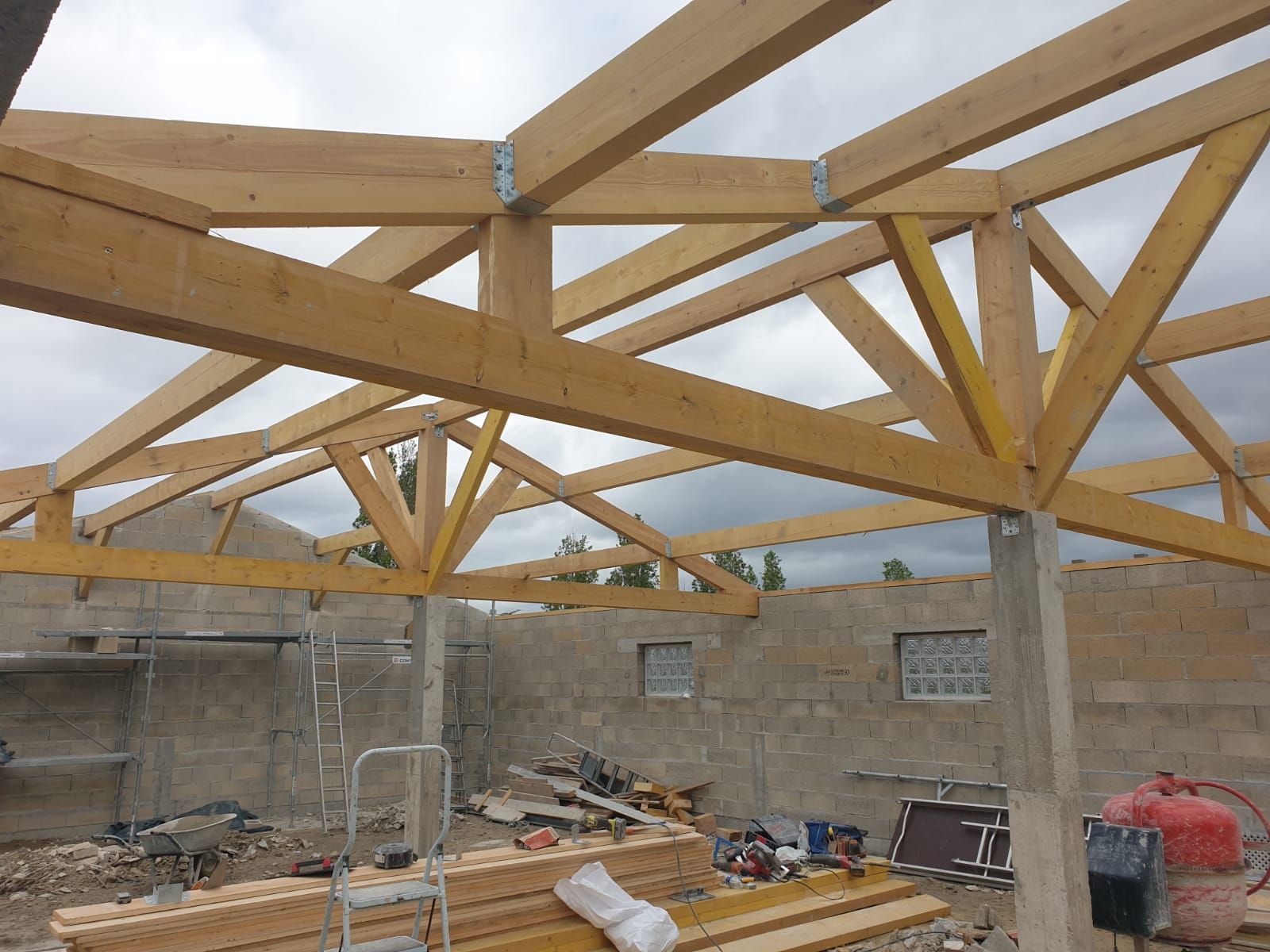 Structure d'une charpente rénovée