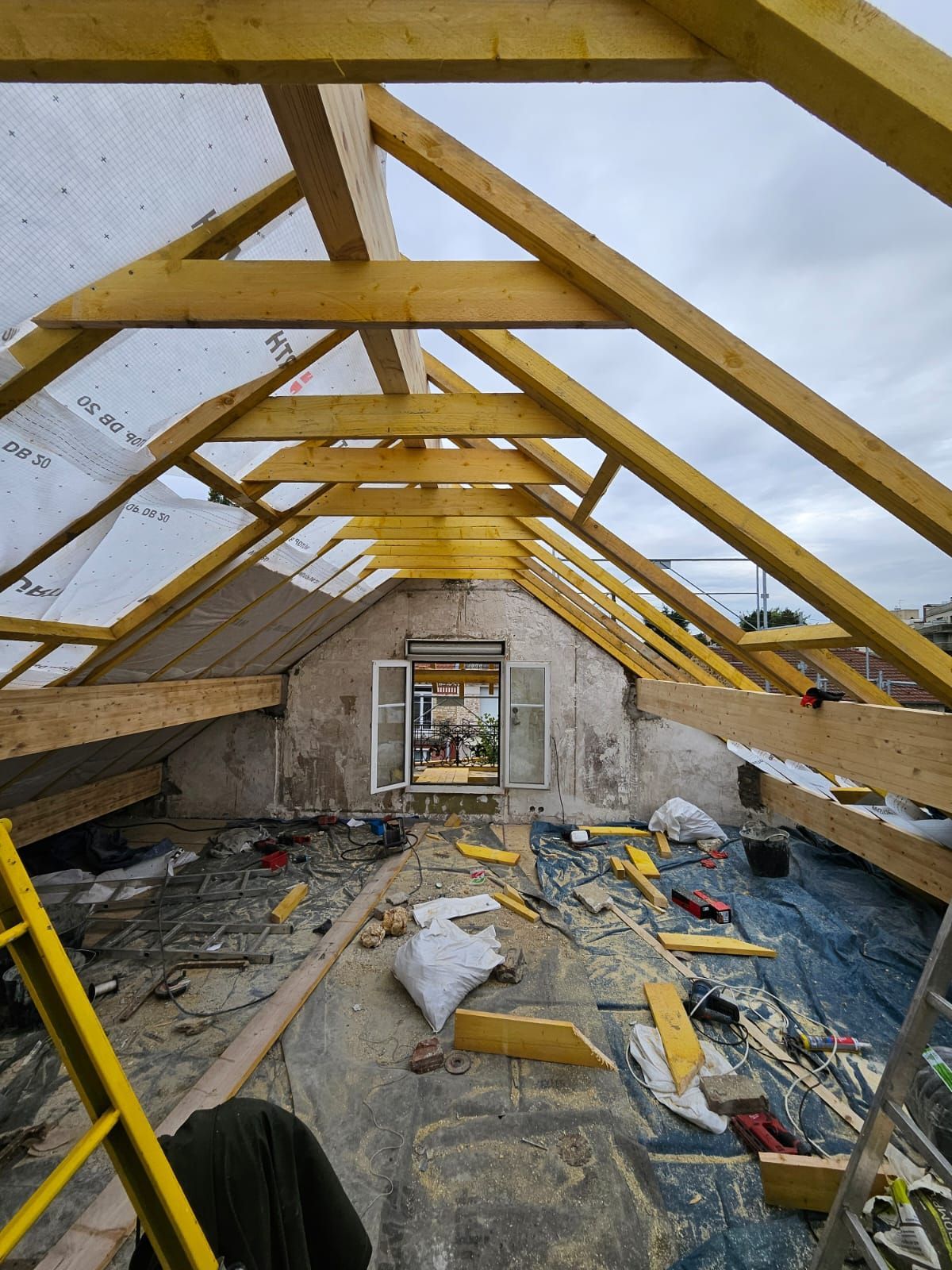 Charpente en chantier