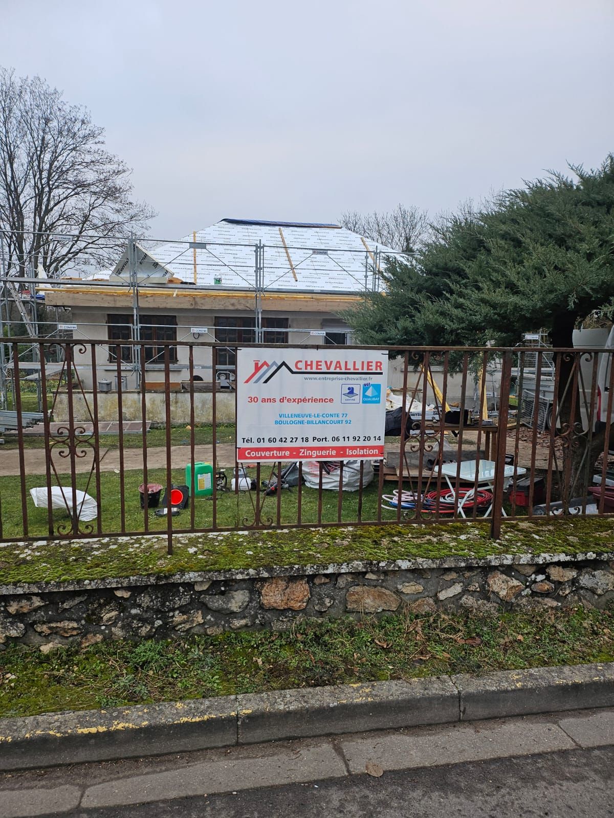 Vue d'ensemble d'un chantier de sarking