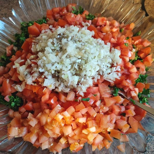 Salade de tomates et d'oignons