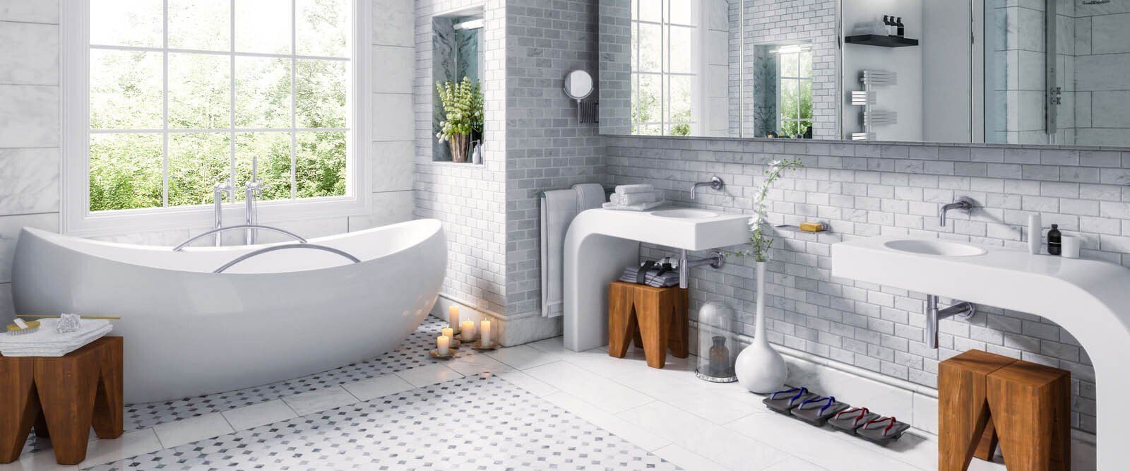 Salle de bain moderne en couleur blanc