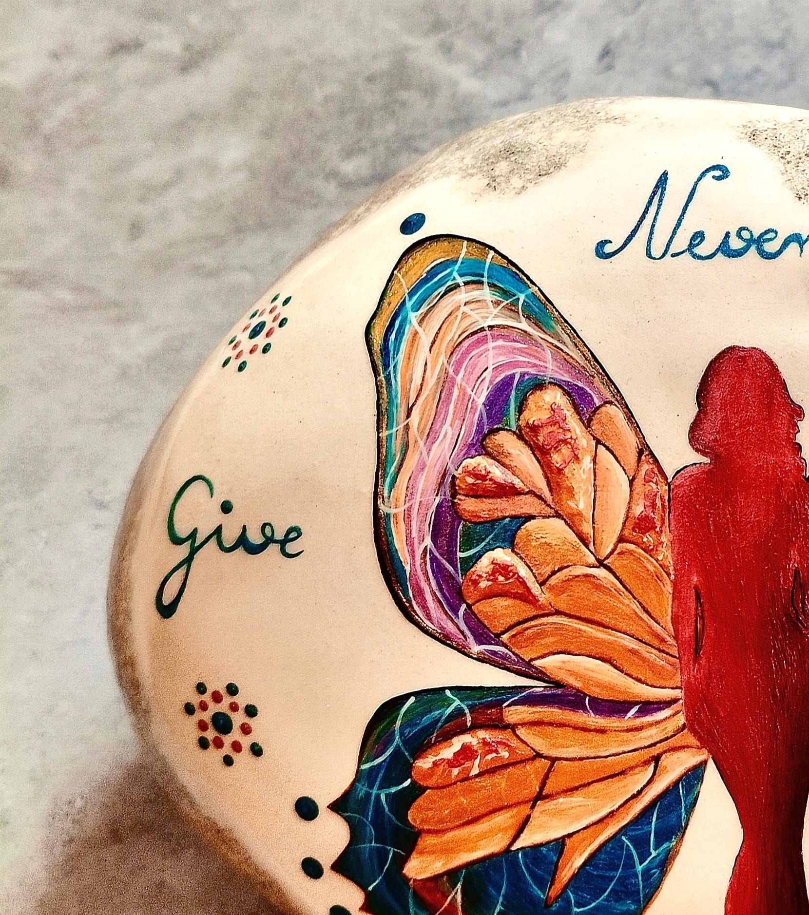 Bild vom Stein Never Give Up