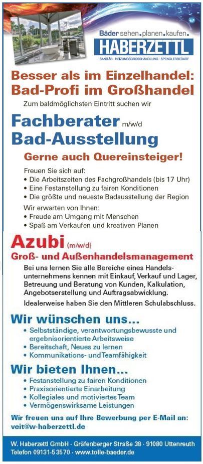 Eine Anzeige für ein Unternehmen, das Mitarbeiter sucht