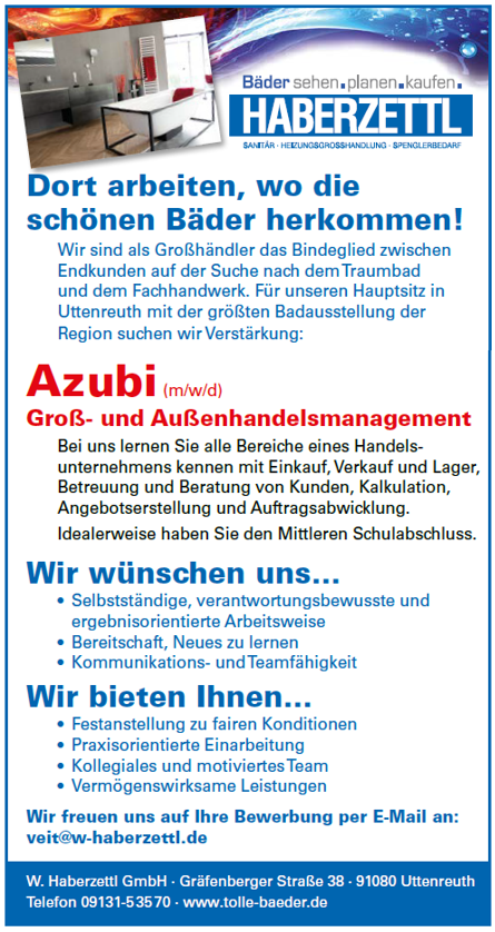 Eine Anzeige für ein Unternehmen, das Mitarbeiter sucht