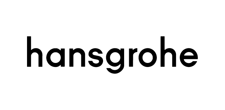 Das hansgrohe Logo ist schwarz-weiß auf weißem Hintergrund.