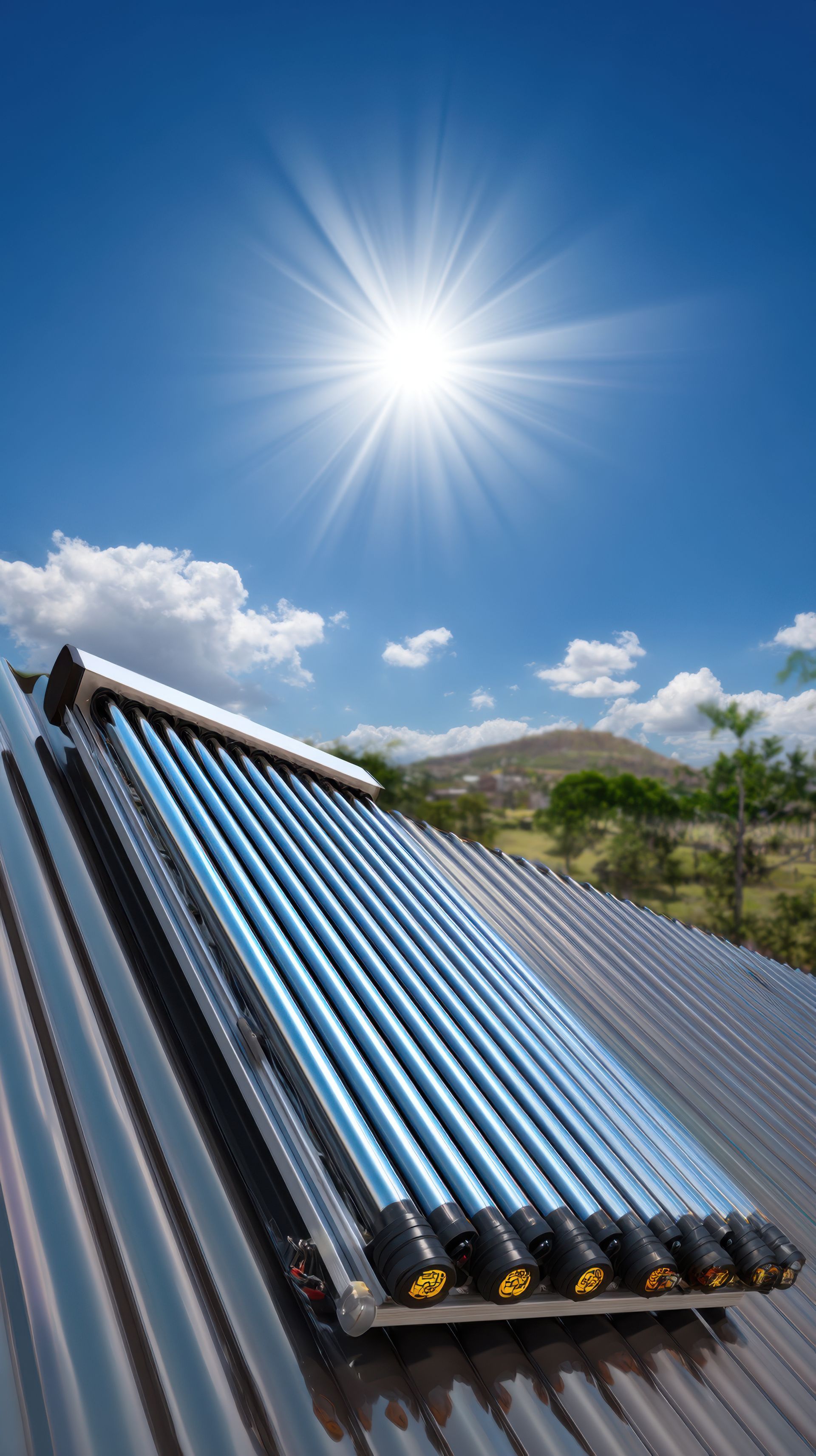 Des panneaux solaires thermiques sur un toit.