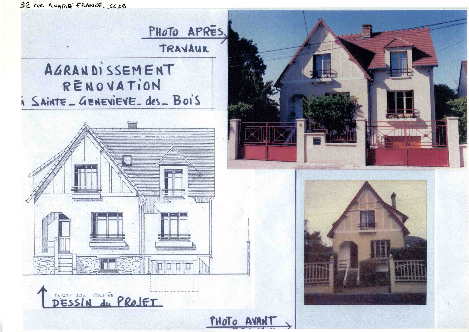 Trois photos d'extension de maison