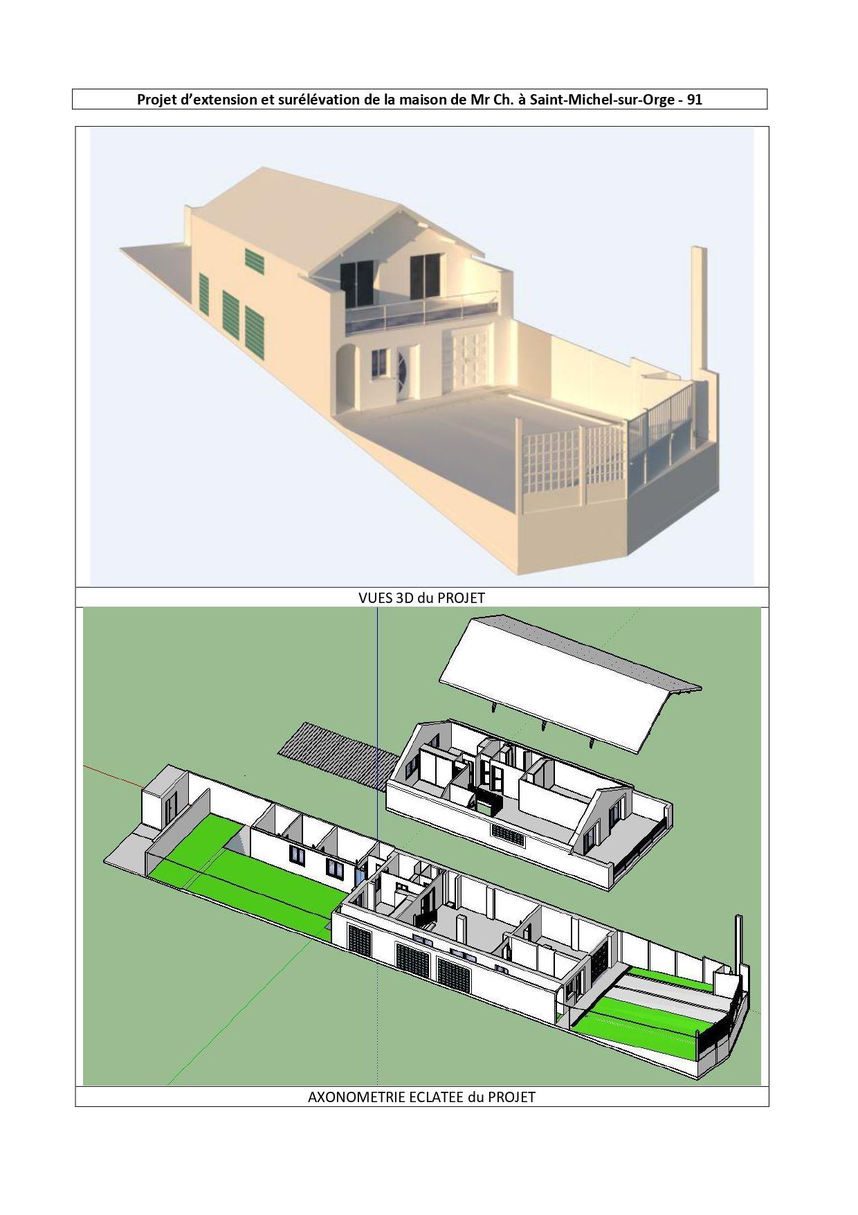 Projet extension et surélévation de maison Saint Michel sur Orge 91