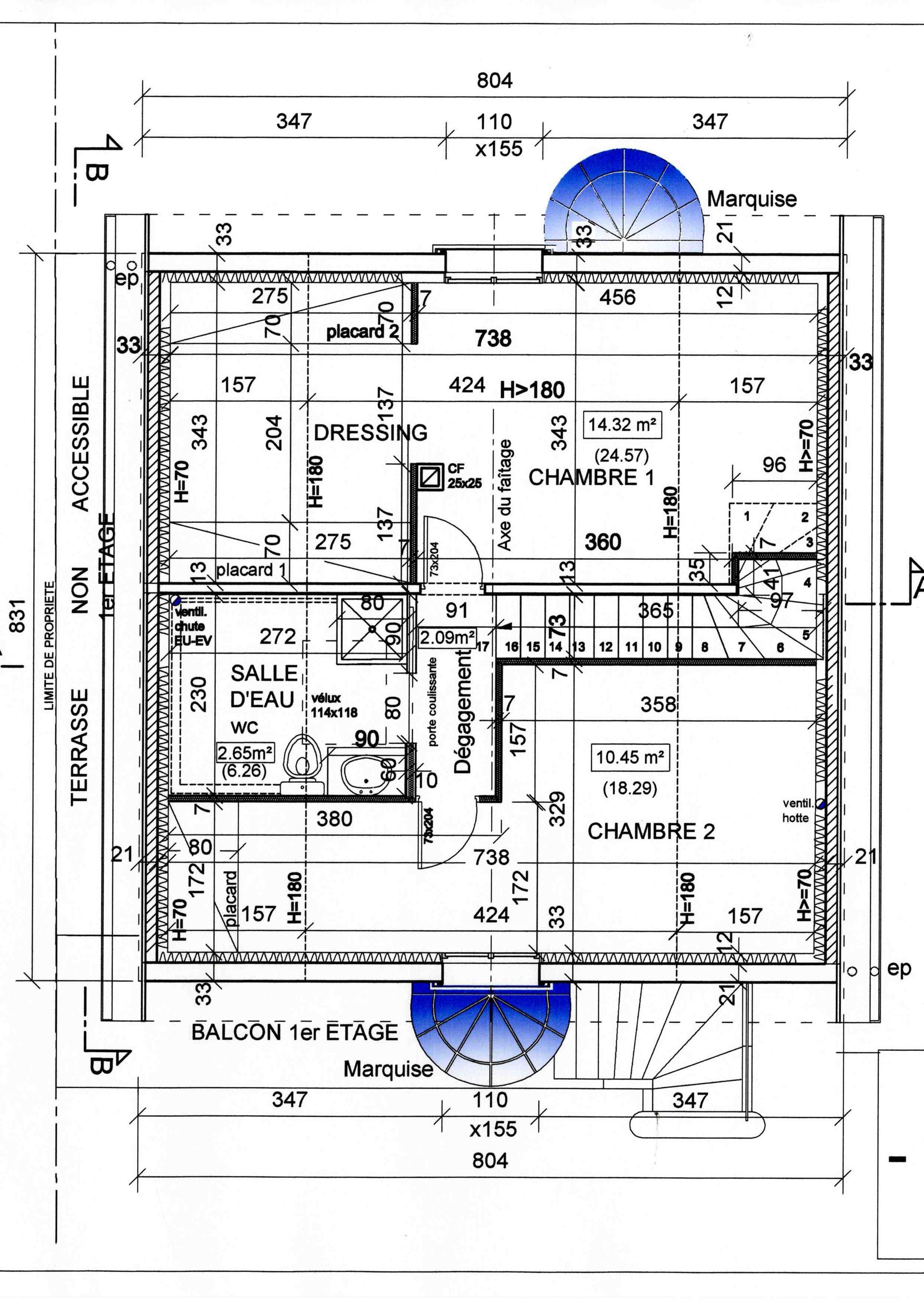 Plan surélévation maison Ollainville 91