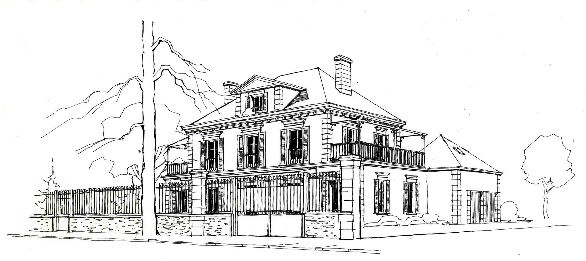 Perspective maison style Napoleon III