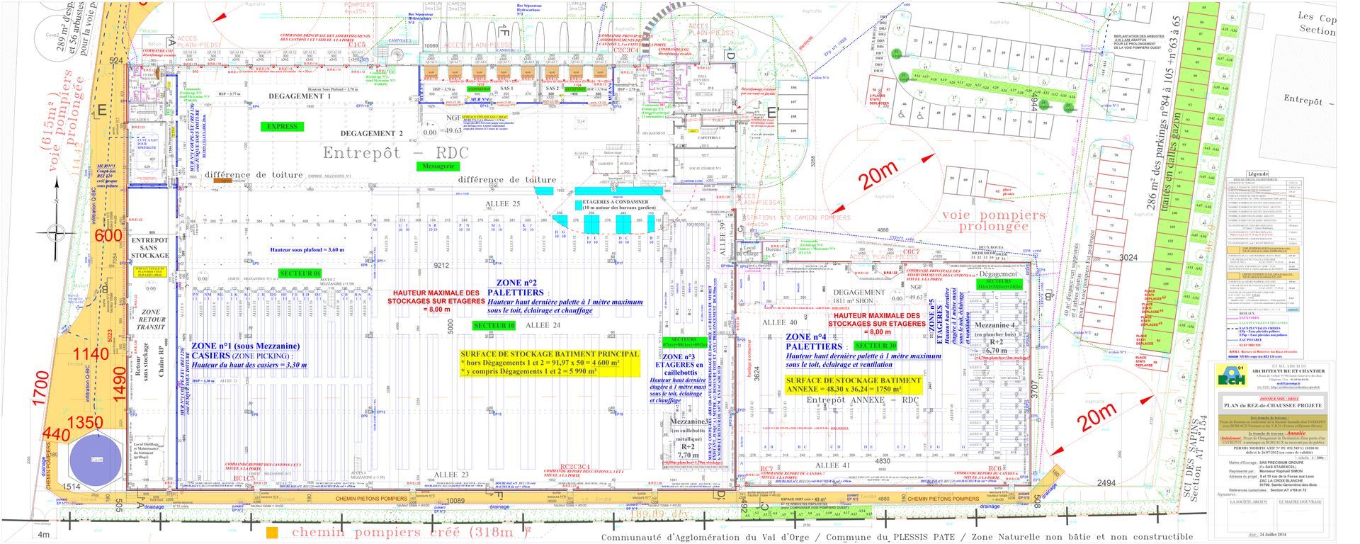 Plan entrepôt et bureaux