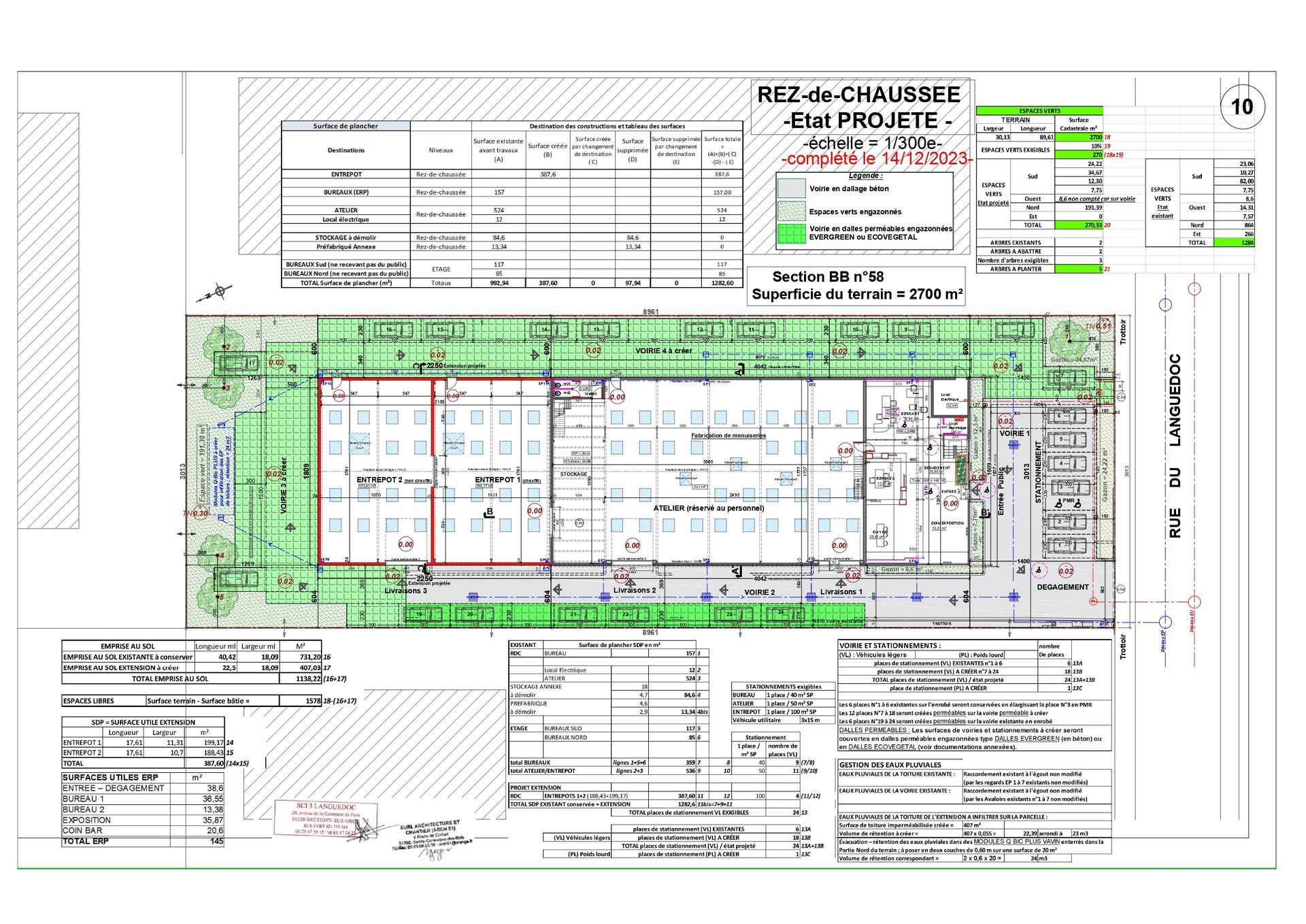 Plann d'extention bâtiment industriel  Brétigny sur Orge 91