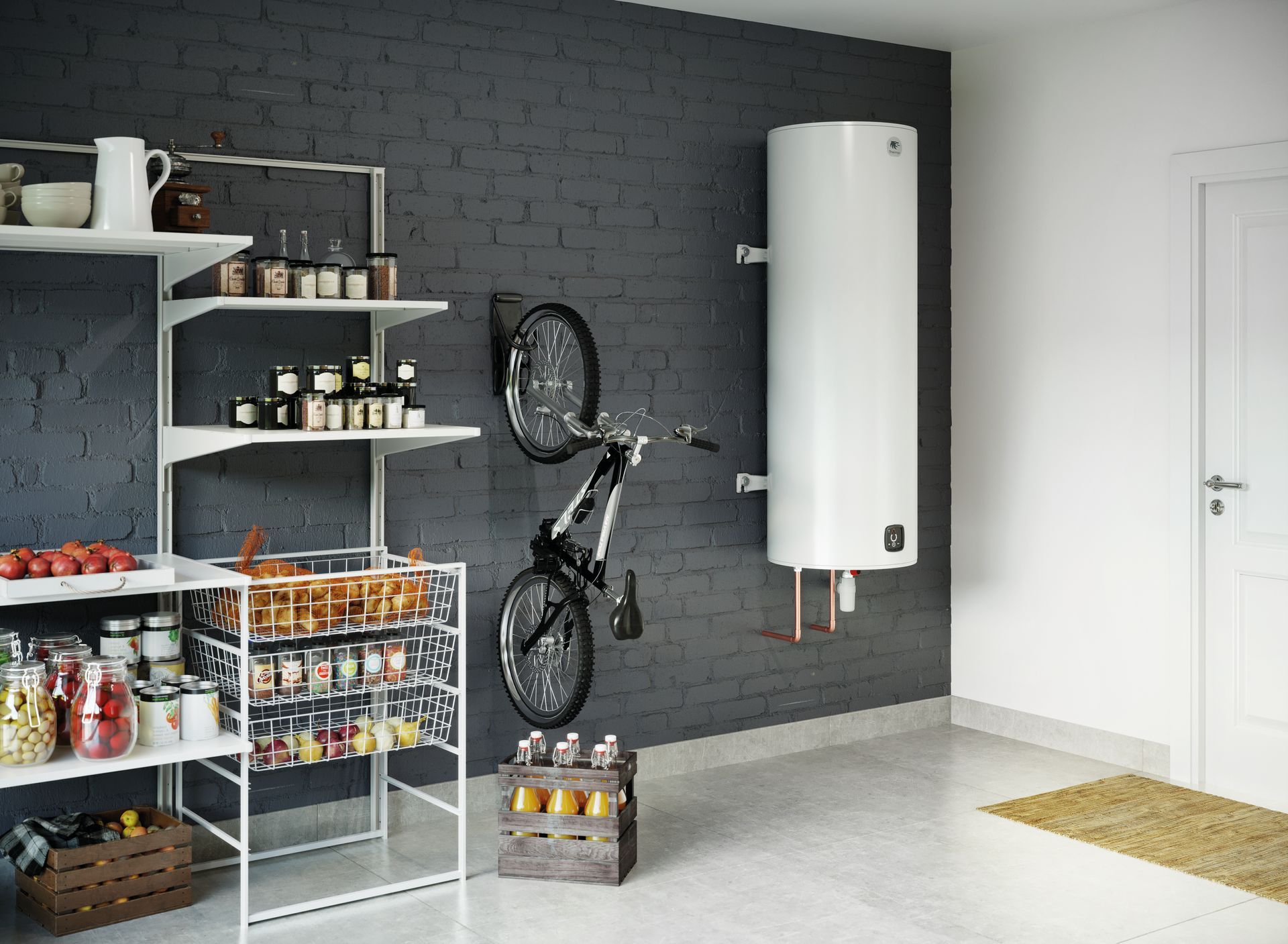 Un chauffe-eau installé dans une cuisine