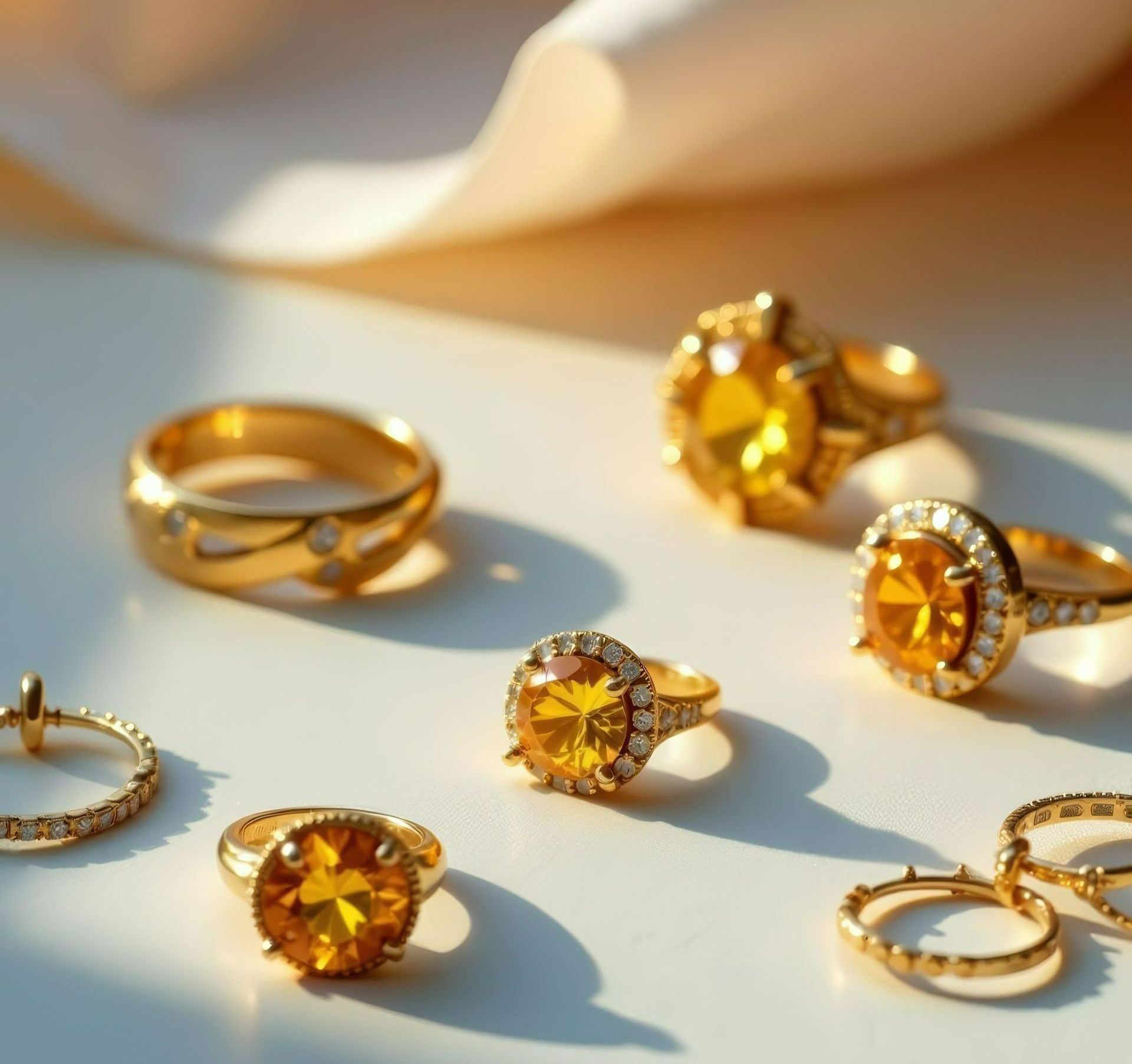 Plusieurs bagues en or et diamant