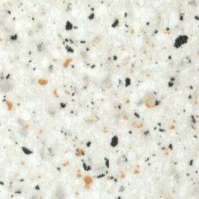 Superficie de piedra blanca moteada con motas negras y marrones.