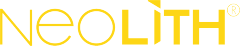 Logotipo de Neolith en texto amarillo sobre fondo blanco