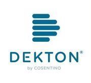 Logotipo de DEKTON en color verde azulado con barras horizontales apiladas y la inscripción