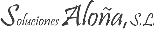 Logo reading “Soluciones Aloña, S.L.” in gray cursive text