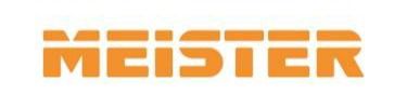 Logotipo naranja de MEISTER sobre fondo blanco