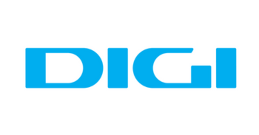 El logotipo digital es azul y blanco sobre un fondo blanco.