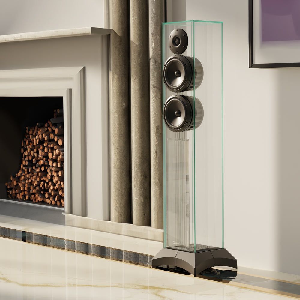 Enceinte Waterfall Audio présentée en magasin