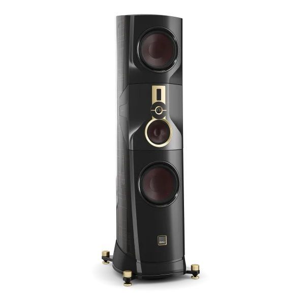 Enceinte colonne noire laquée