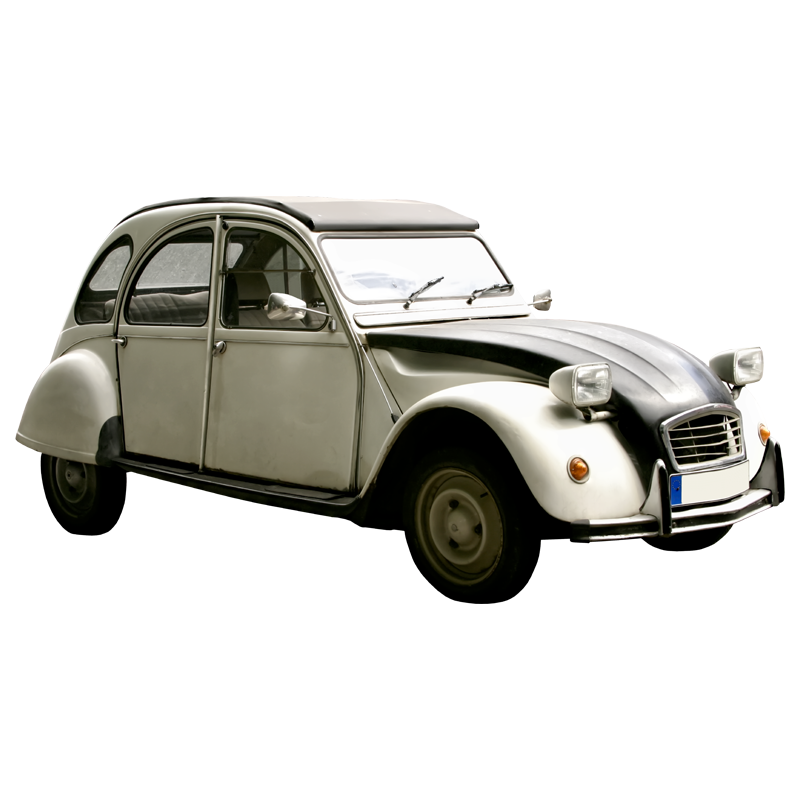 Citroën 2 CV noire et blanche