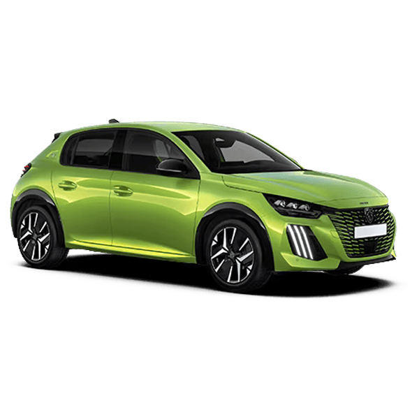 Peugeot 208 de couleur verte pomme
