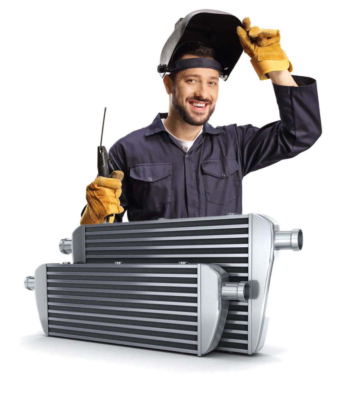 Soudeur avec radiateur automobile