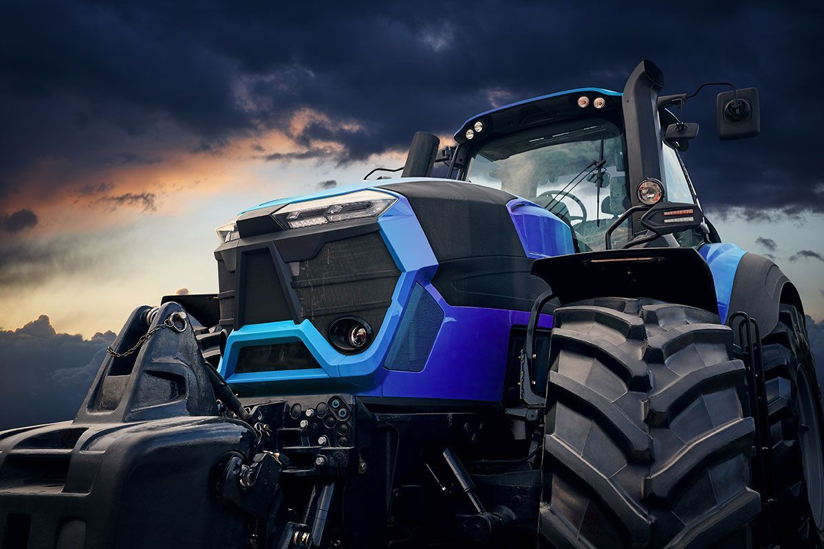 Tracteur bleu