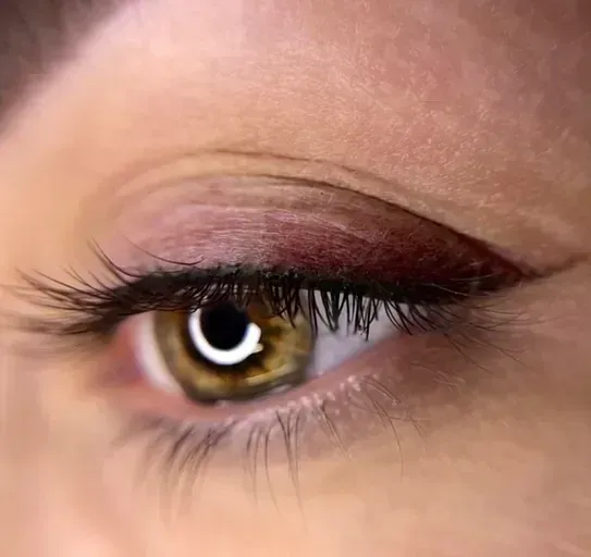 Un primer plano del ojo de una mujer con maquillaje.