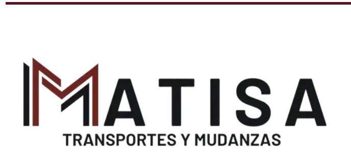 Logotipo de MATISA: texto negro, "MATISA" con una "M" estilizada. "TRANSPORTES Y MUDANZAS" debajo. Barra color burdeos.