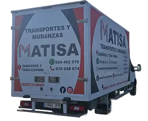 Camión de reparto de color blanco con la marca 