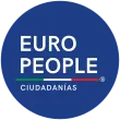 Un círculo azul con gente del euro escrita en él