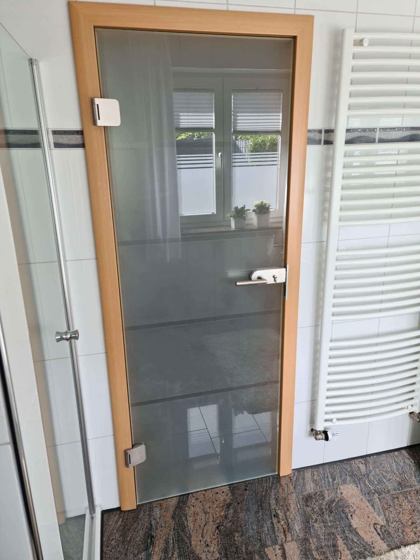 Glastür für das Badezimmer mit Sandstrahl-Muster