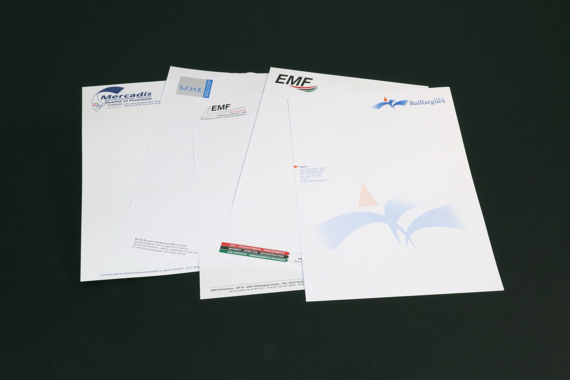 Différents en-têtes de lettre