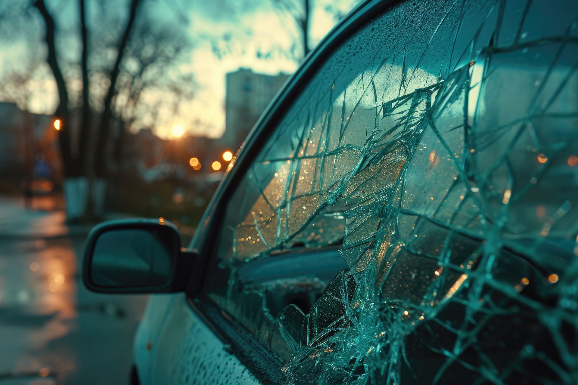 Vitre côté conducteur cassée