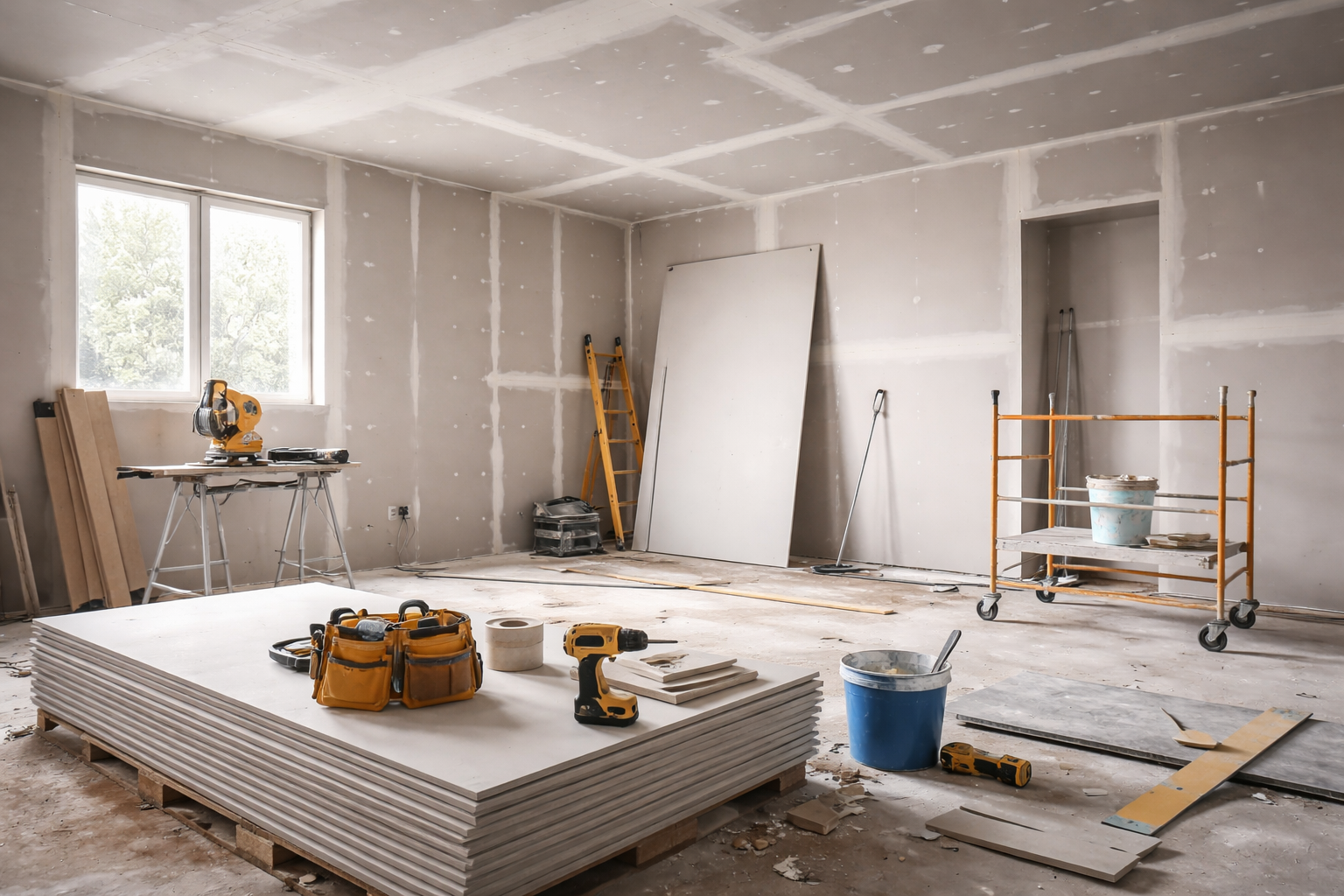 Pose de cloisons sèches