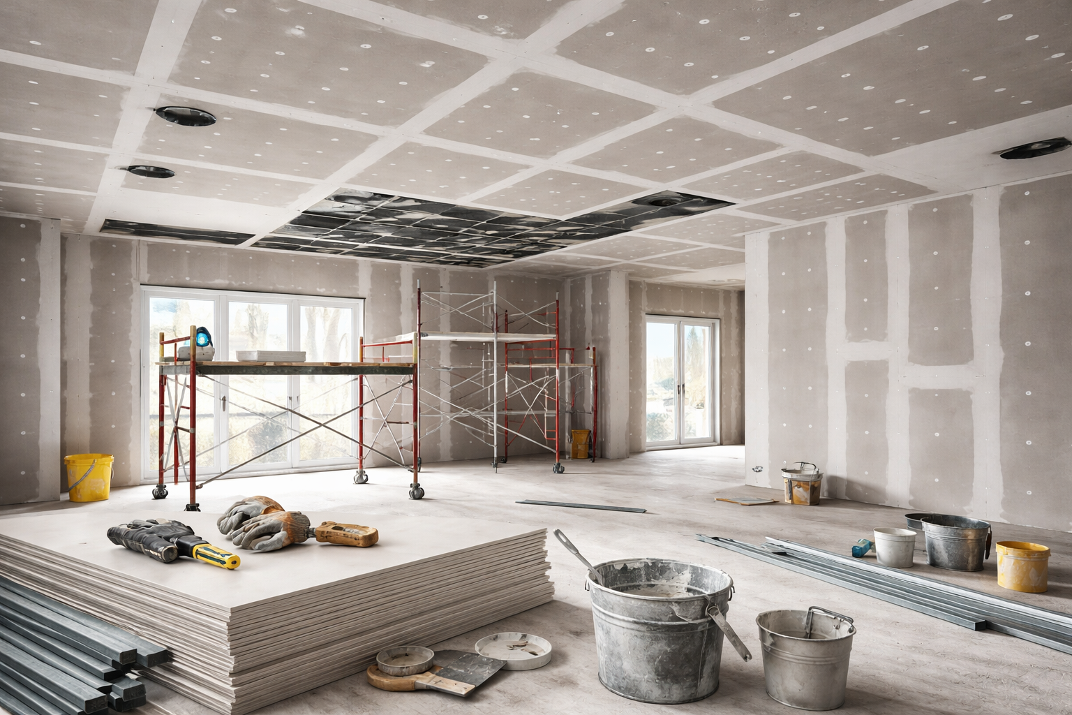 Pose de faux plafonds