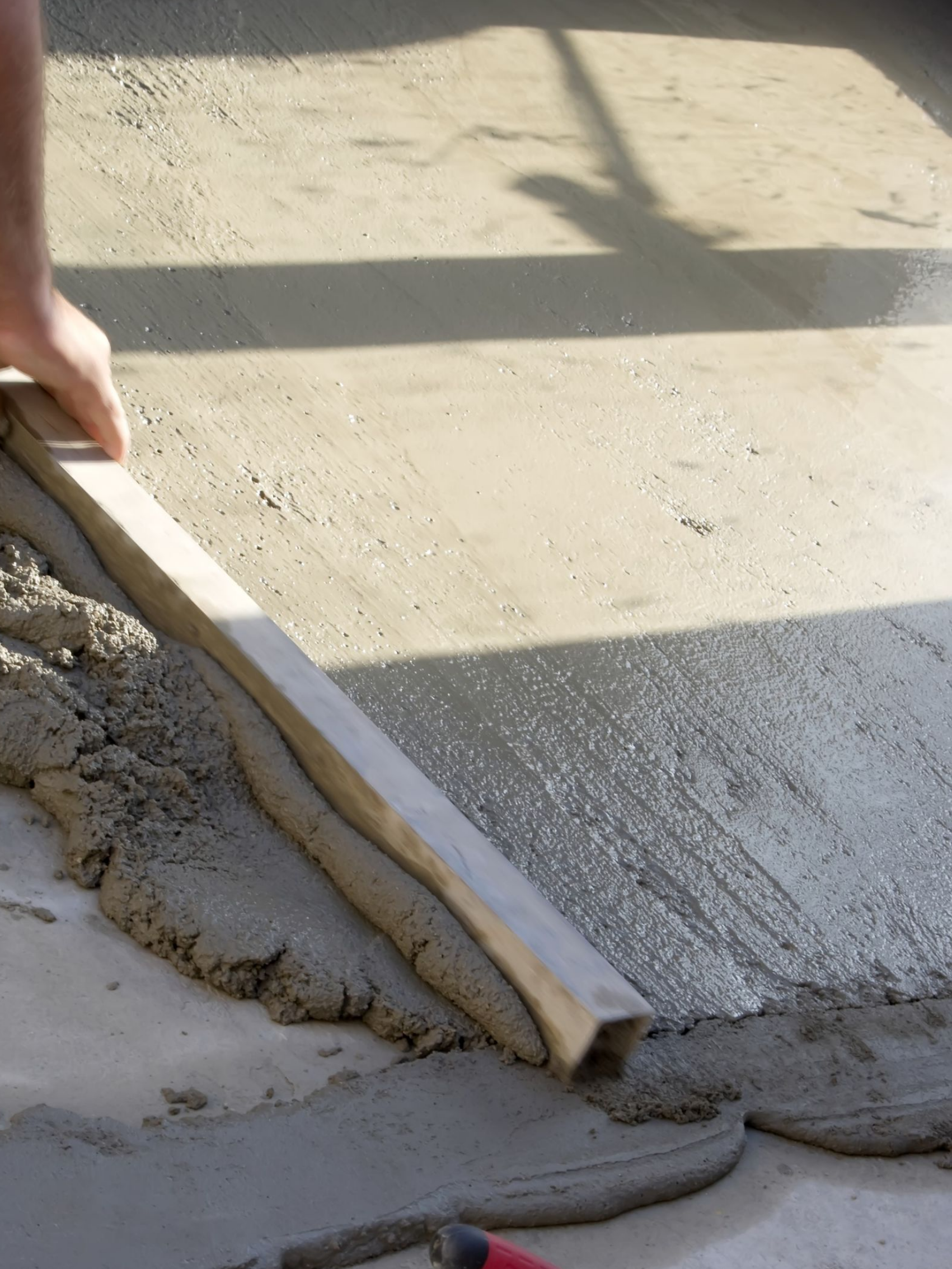 Dalle en béton en cours de réalisation