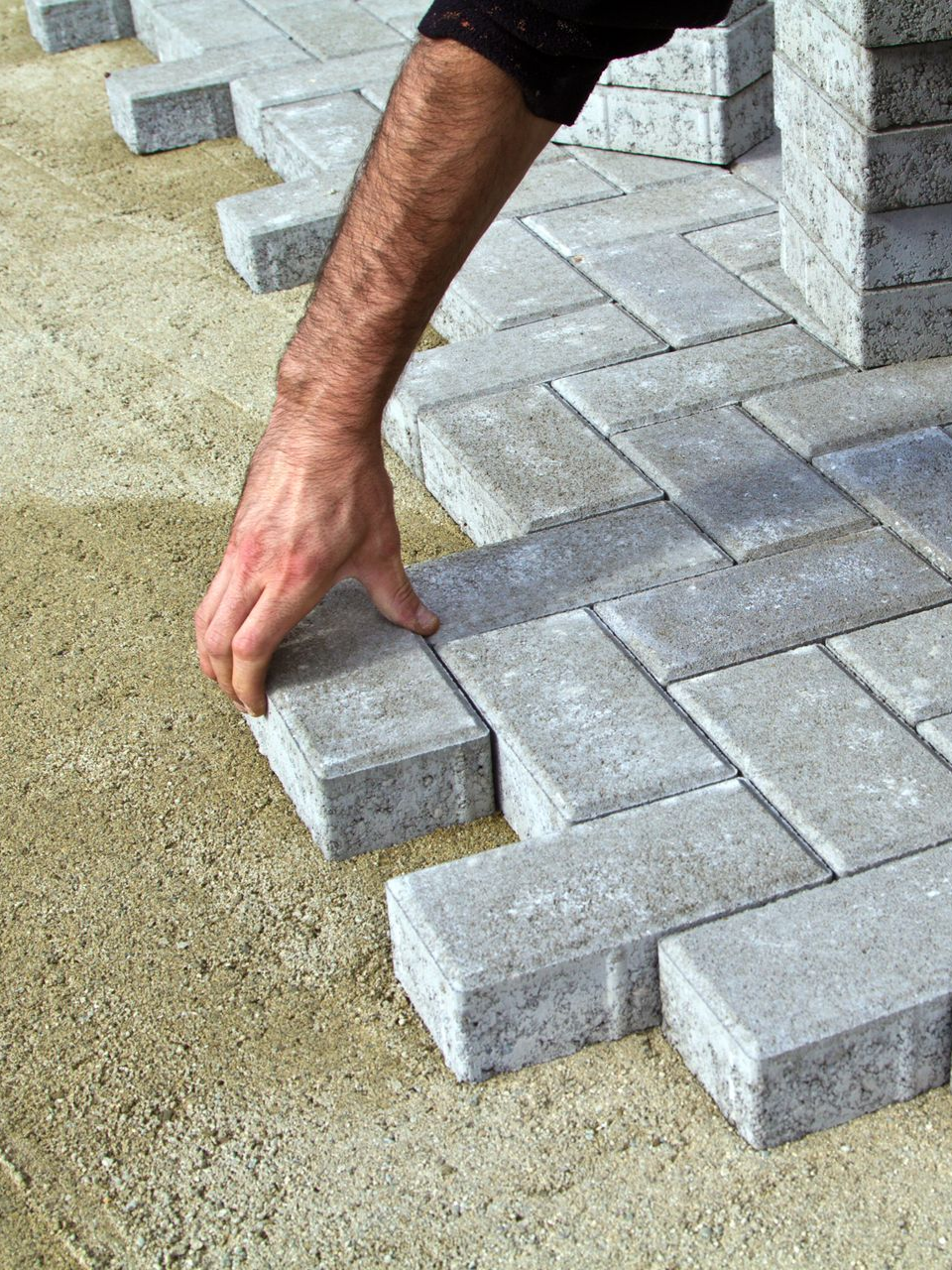 Mise en place de pavés