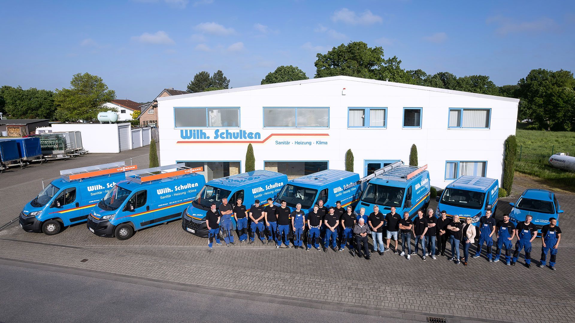 Luftbild des Teams der Wilhelm-Schulten GmbH in Hammilnkeln