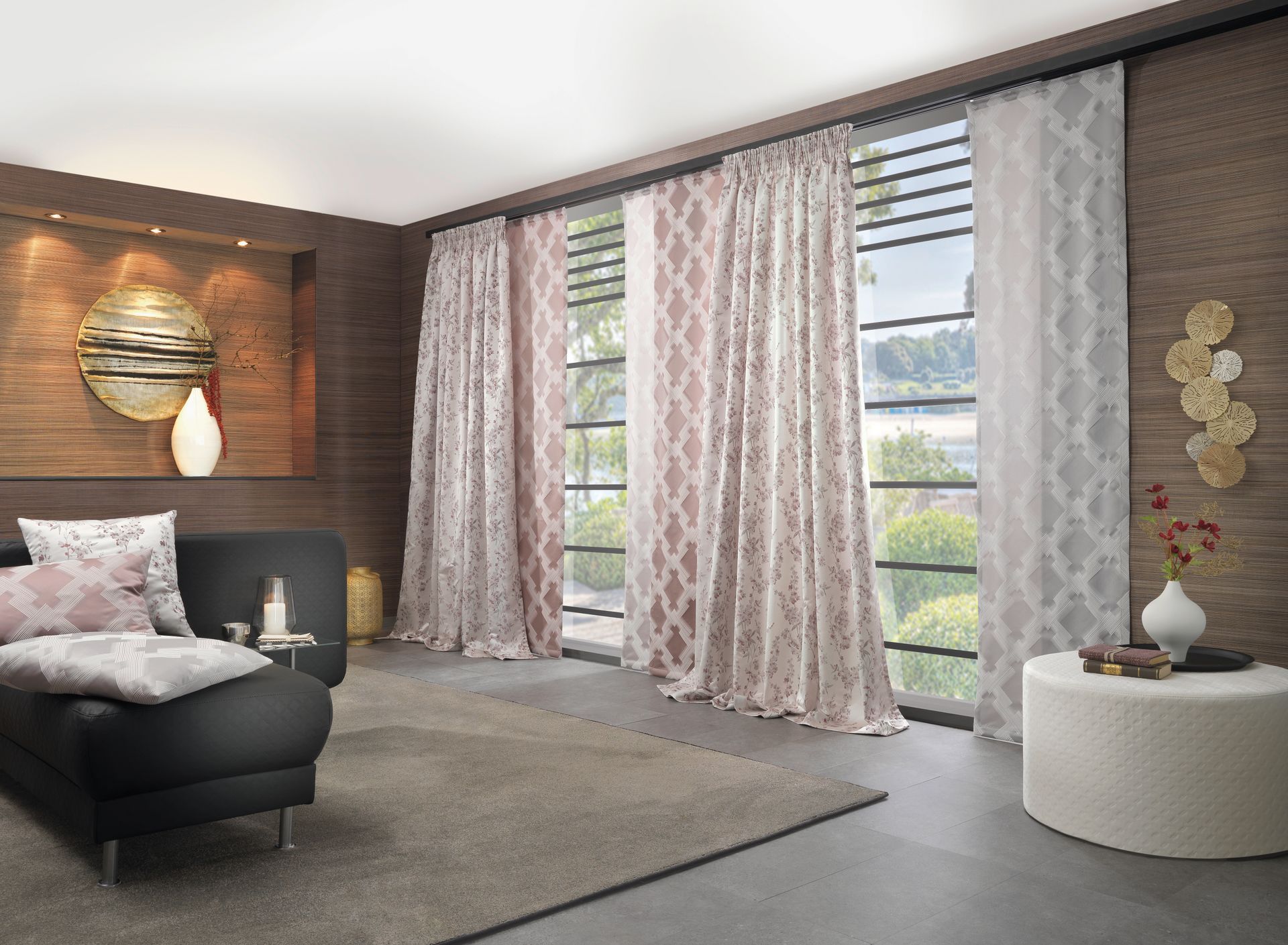 Vinyl Teppich und Vorhang