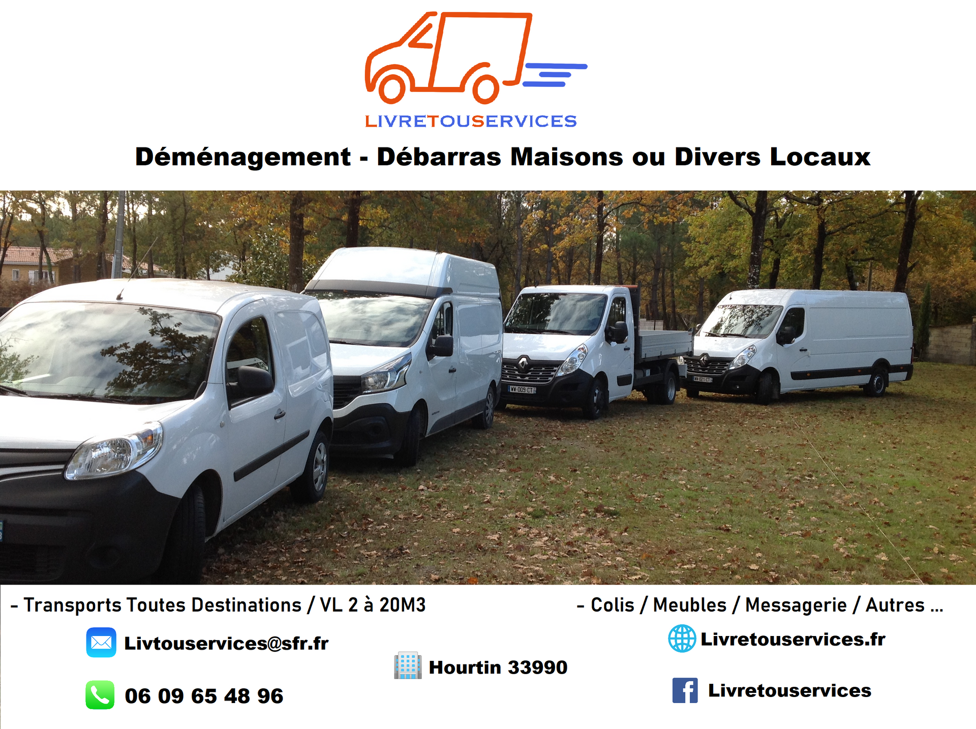 Carte de visite LivreTouServices avec les réseaux sociaux