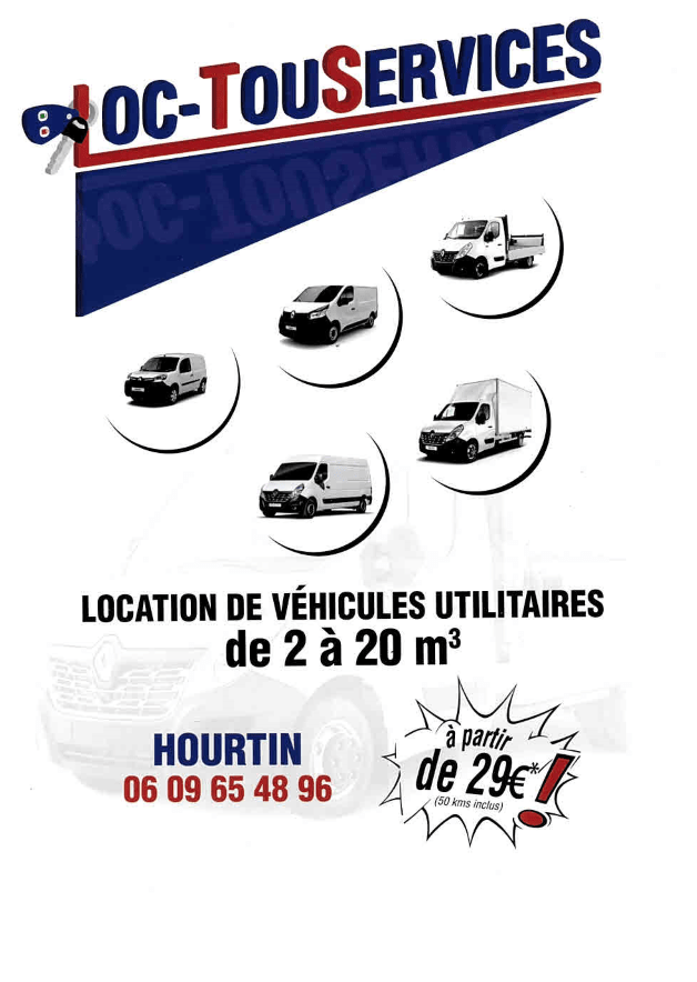 Flyer Loc-TouServices avec différents utilitaires