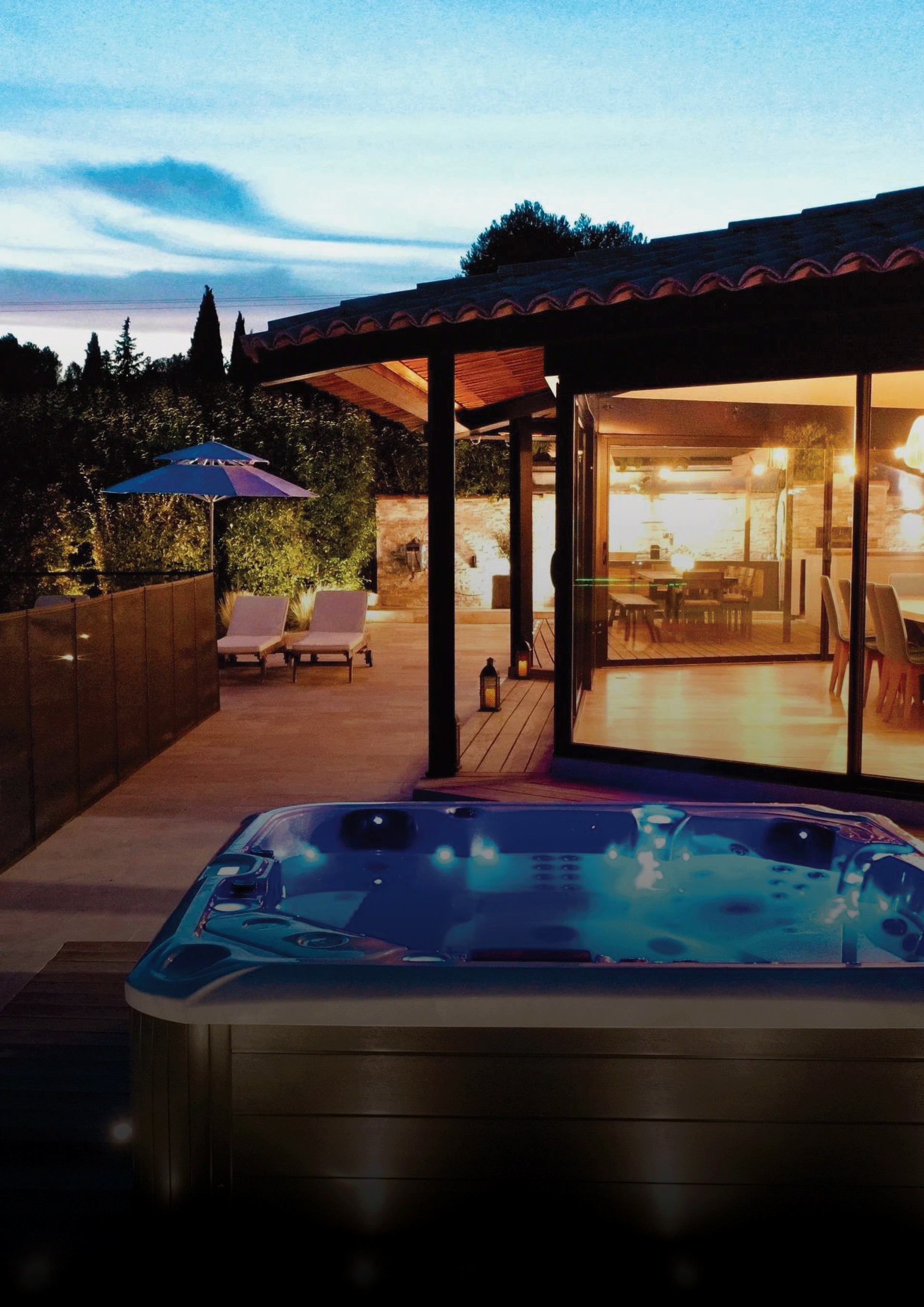 Spa sous des luminaires