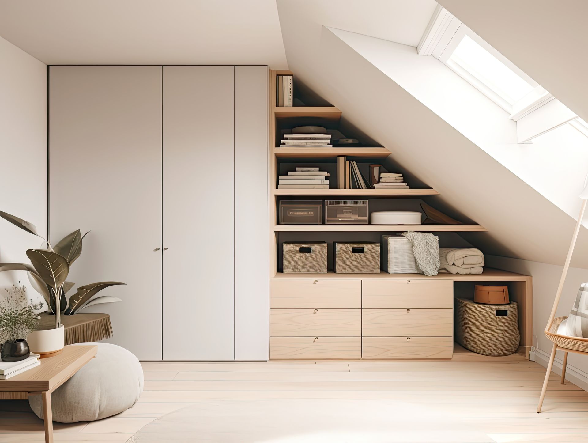 Installation d'un dressing dans des combles
