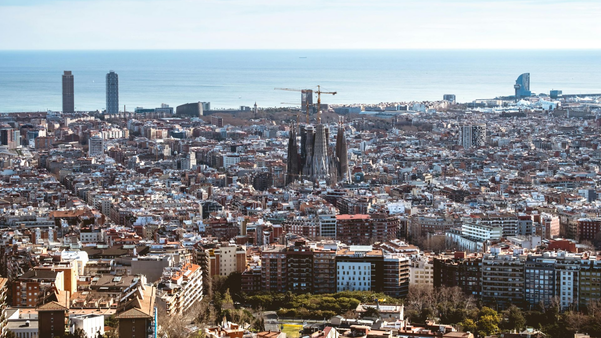 Imagen aérea de la ciudad de Barcelona 