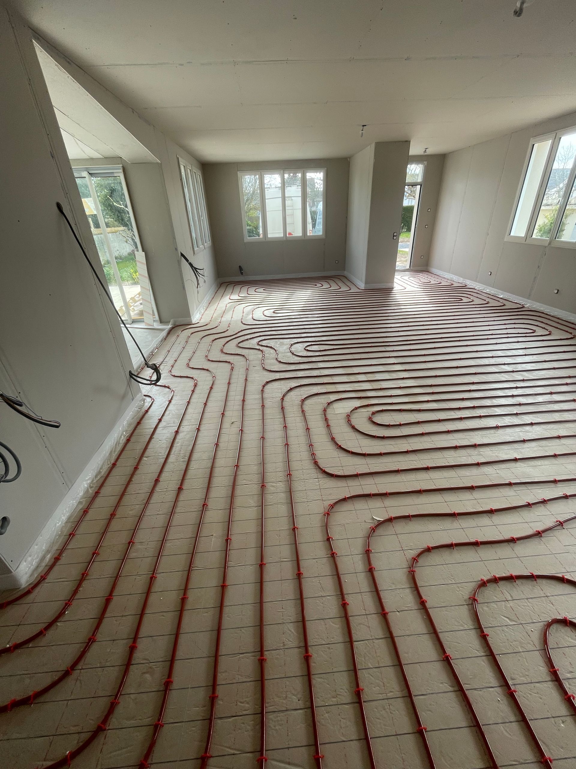 Pose d'un parquet chauffant